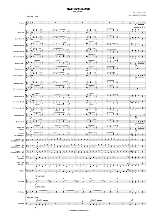 Druckluft - Karnevalsmaus (Offizieller Notensatz)