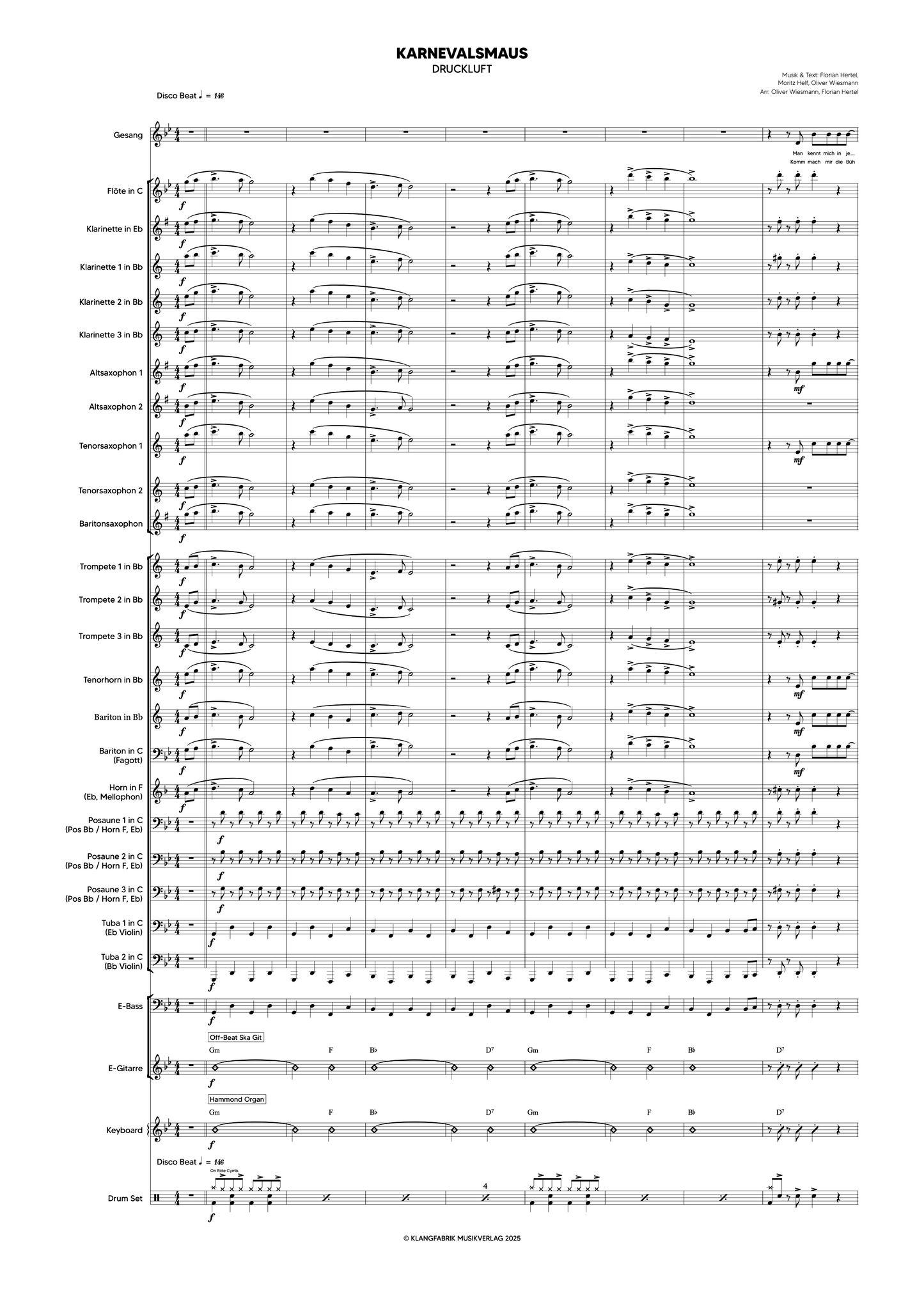 Druckluft - Karnevalsmaus (Offizieller Notensatz)