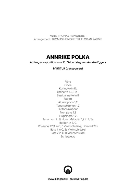 Annrike Polka | Polka für Blasorchester