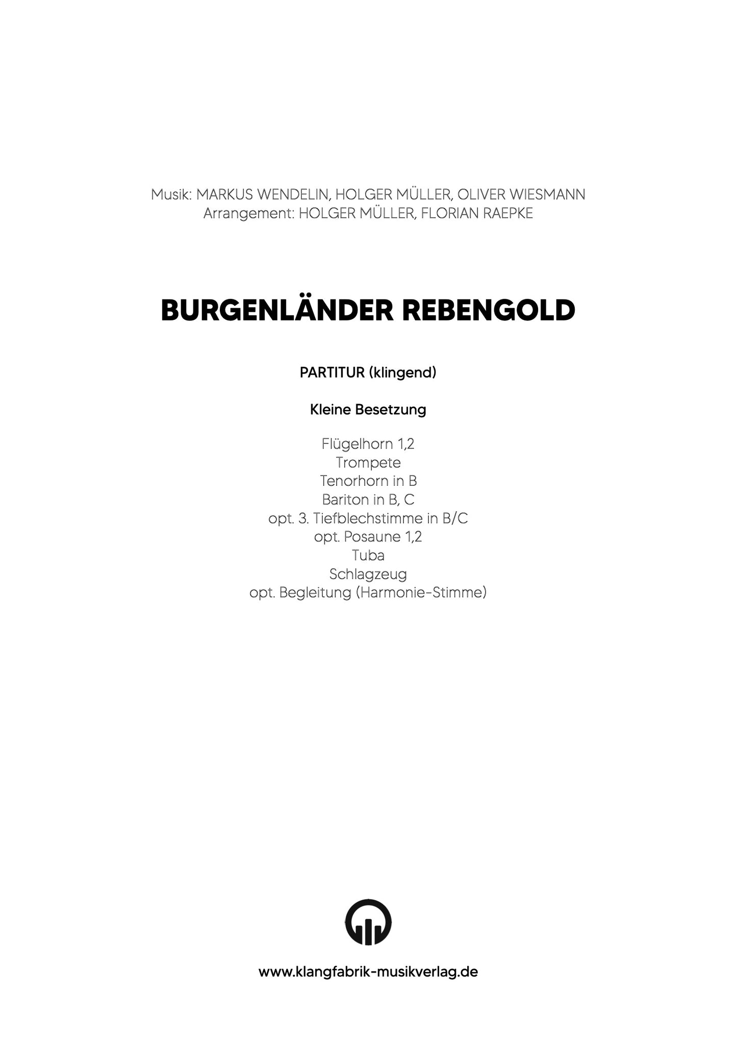 Burgenländer Rebengold | Walzer für Blasorchester