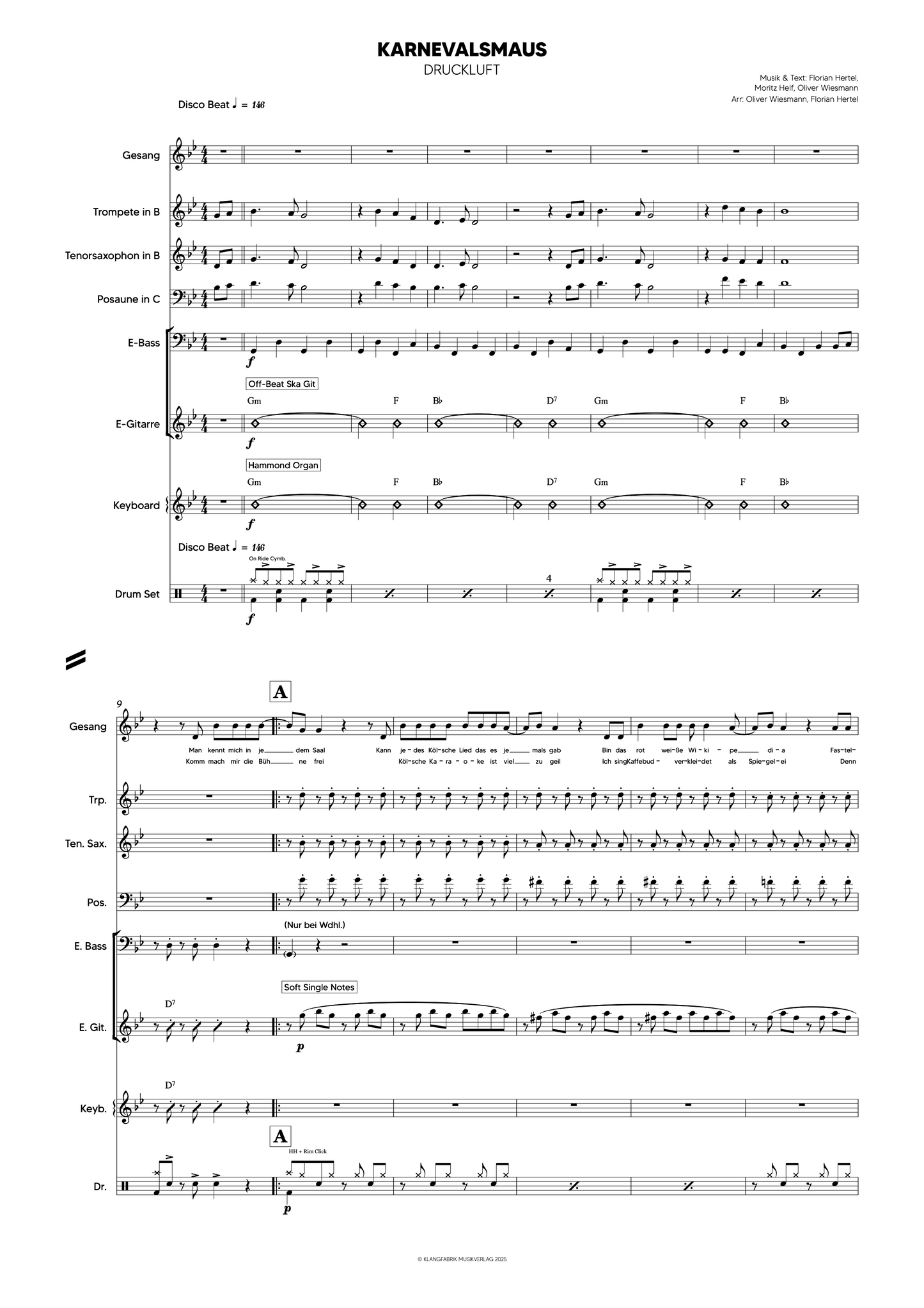 Druckluft - Karnevalsmaus (Offizieller Notensatz)