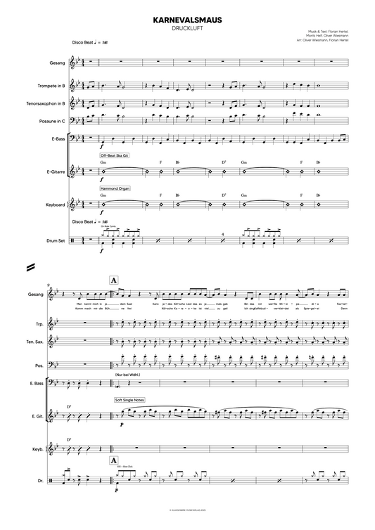 Druckluft - Karnevalsmaus (Offizieller Notensatz)